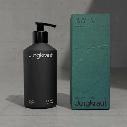 Jungkraut Bodylotion für Männer in nachhaltiger Aluminiumflasche mit Haskap-Beere und feuchtigkeitsspendender Formel