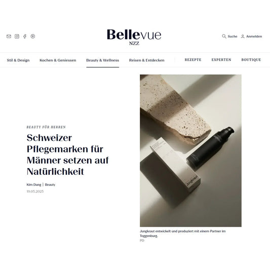 Jungkraut in der Presse: NZZ Bellevue - Schweizer Pflegemarken für Männer setzen auf Natürlichkeit